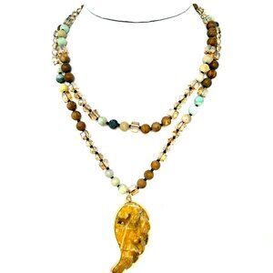 🆕😍Amazonite, Jasper & Topaz Amulet